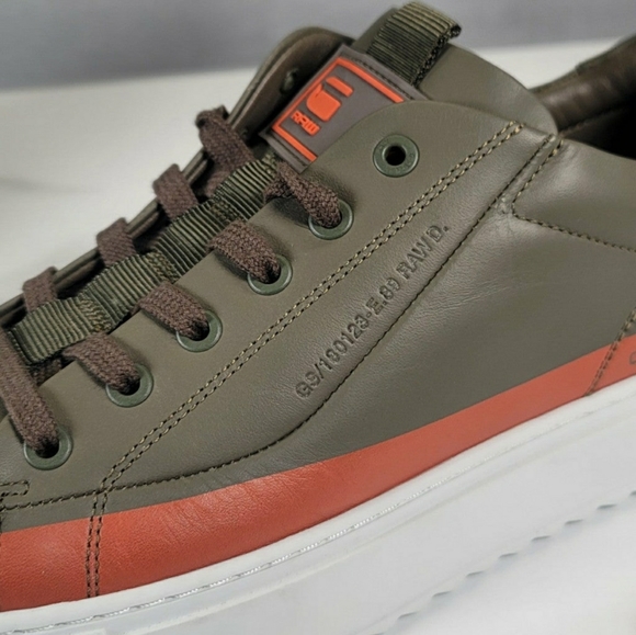 G-Star Raw Men's Rocup-II-LGO-M Sneakers Low-Top Shoes Geen/Orange Size 11 - Picture 7 of 12